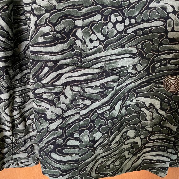 Devonshire Cream Green Swirl Golden Sparkle Pattern Blazer and Skirt AS-IS - Picture 6 of 14